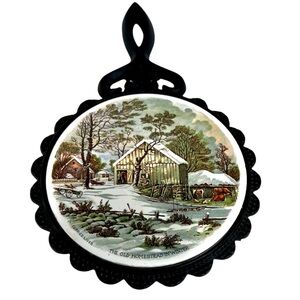 1970’s Vintage Currier & Ives Winter Scene Decorative Wall Plate
